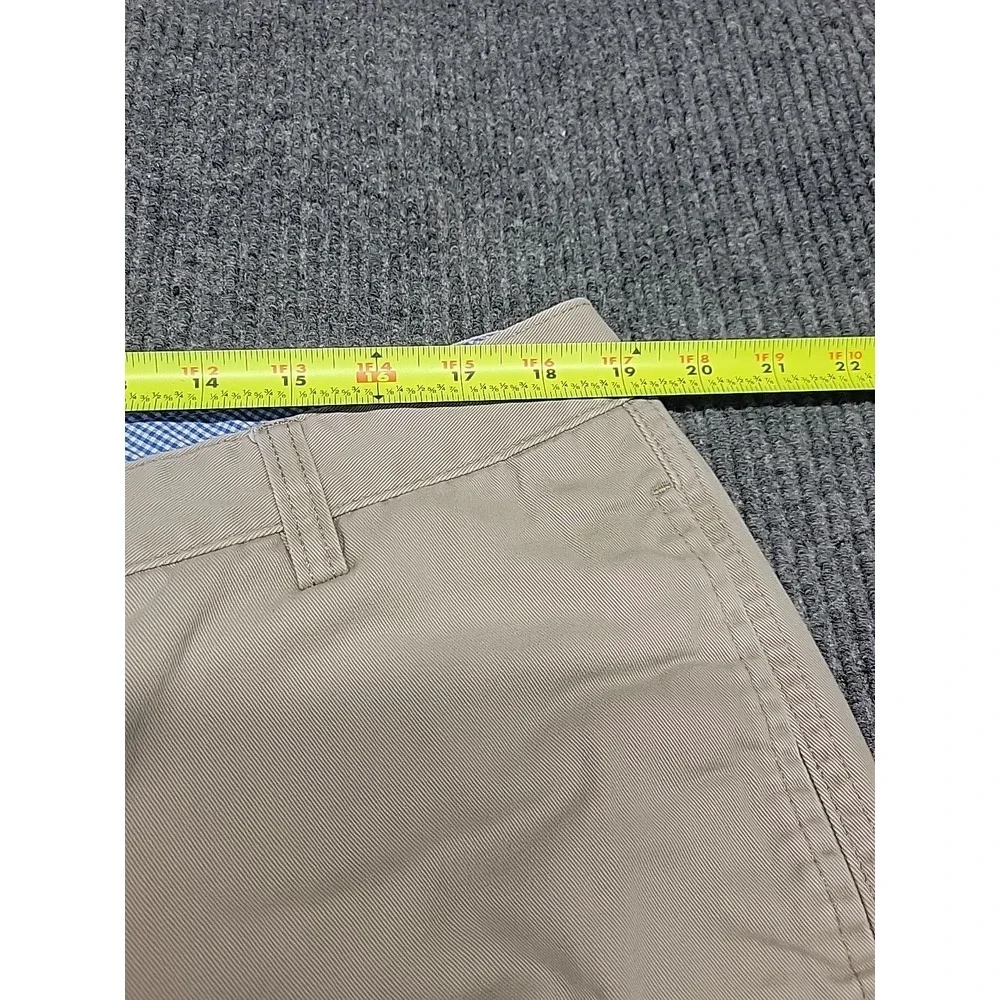 Chaps Mens Khaki Chino Shorts Size 40 Tan Cotton Flat Front Casual 9 Inch Inseam